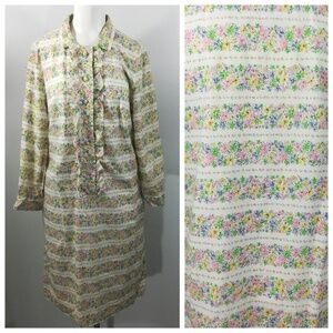 Vintage 60s 70s Mod Floral Dress Size L?